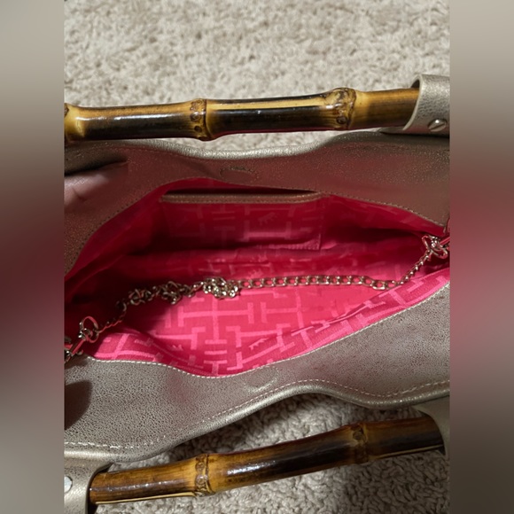 Elaine Turner Beach Grass Bamboo Handles Handbag with Matching Mirror - Picture 5 of 10